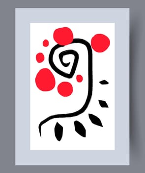 Scandinavian abstract vector print. Minimalistic abstract wall art background for print. Scandinavian vector style.