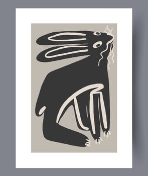 Scandinavian abstract vector print. Minimalistic abstract wall art background for print. Scandinavian vector style.