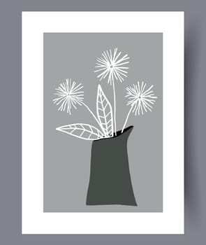 Scandinavian abstract vector print. Minimalistic abstract wall art background for print. Scandinavian vector style.