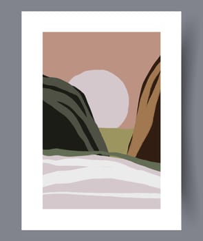 Scandinavian abstract vector print. Minimalistic abstract wall art background for print. Scandinavian vector style.