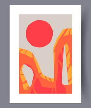 Scandinavian abstract vector print. Minimalistic abstract wall art background for print. Scandinavian vector style.