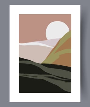Scandinavian abstract vector print. Minimalistic abstract wall art background for print. Scandinavian vector style.