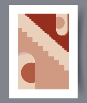 Scandinavian abstract vector print. Minimalistic abstract wall art background for print. Scandinavian vector style.