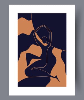 Scandinavian abstract vector print. Minimalistic abstract wall art background for print. Scandinavian vector style.