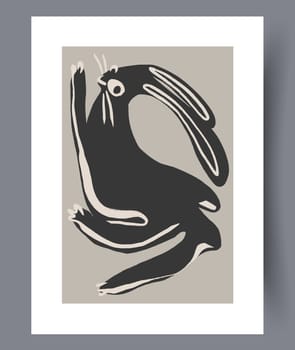 Scandinavian abstract vector print. Minimalistic abstract wall art background for print. Scandinavian vector style.