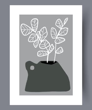 Scandinavian abstract vector print. Minimalistic abstract wall art background for print. Scandinavian vector style.