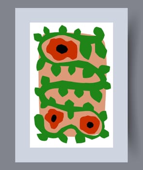 Scandinavian abstract vector print. Minimalistic abstract wall art background for print. Scandinavian vector style.