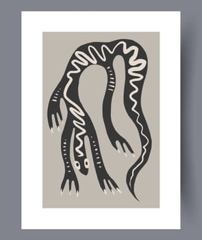 Scandinavian abstract vector print. Minimalistic abstract wall art background for print. Scandinavian vector style.