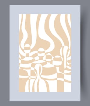 Scandinavian abstract vector print. Minimalistic abstract wall art background for print. Scandinavian vector style.