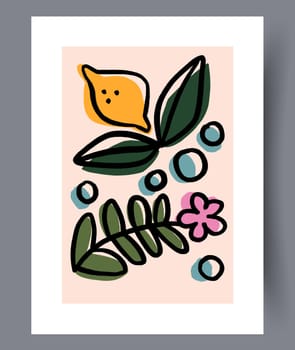 Scandinavian abstract vector print. Minimalistic abstract wall art background for print. Scandinavian vector style.