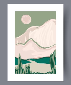 Scandinavian abstract vector print. Minimalistic abstract wall art background for print. Scandinavian vector style.