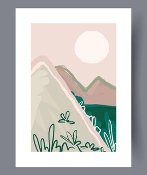 Scandinavian abstract vector print. Minimalistic abstract wall art background for print. Scandinavian vector style.