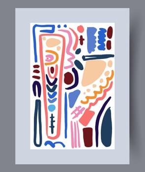 Scandinavian abstract vector print. Minimalistic abstract wall art background for print. Scandinavian vector style.