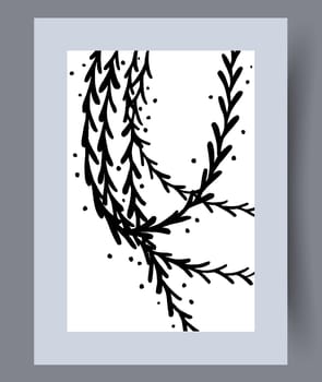 Scandinavian abstract vector print set. Minimalistic abstract wall art background for print. Scandinavian vector style.
