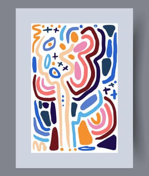 Scandinavian abstract vector print set. Minimalistic abstract wall art background for print. Scandinavian vector style.