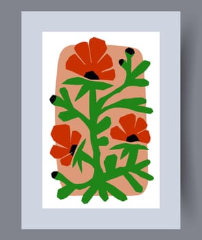 Scandinavian abstract vector print. Minimalistic abstract wall art background for print. Scandinavian vector style.