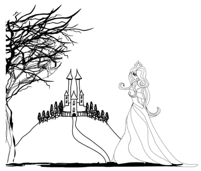 Halloween witch - doodle Illustration