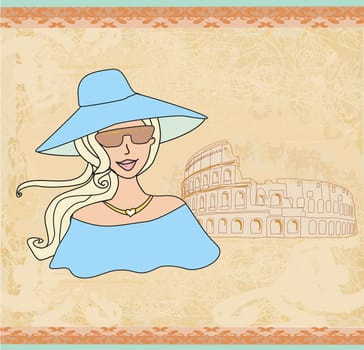 Beautiful tourist in Rome