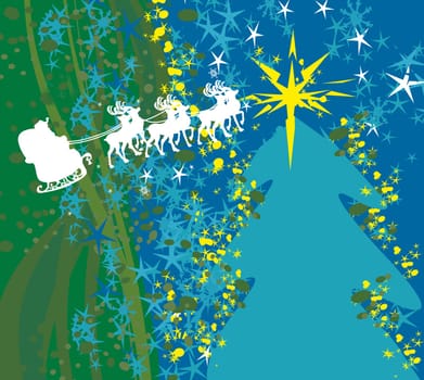 Abstract card with Santa