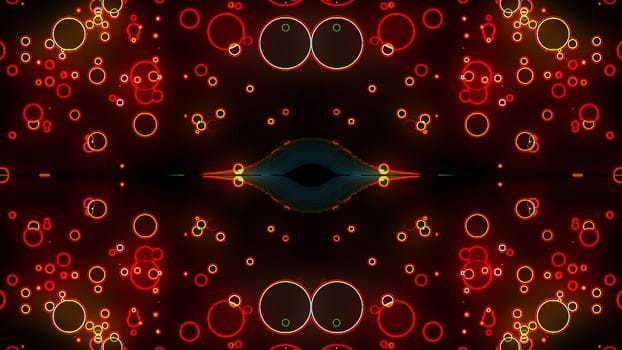 Abstract glow circles. Computer generated 3d render