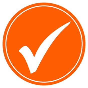 Round red Button with white Check Mark icon - Accepted