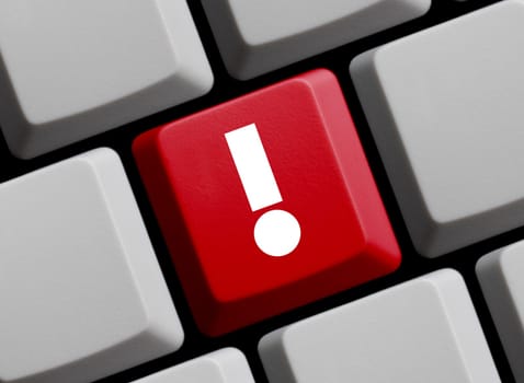 Red Compuer keyboard: Exclamation Mark