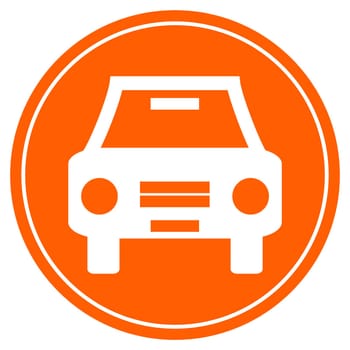 Round red Button with white Car icon - Traffic