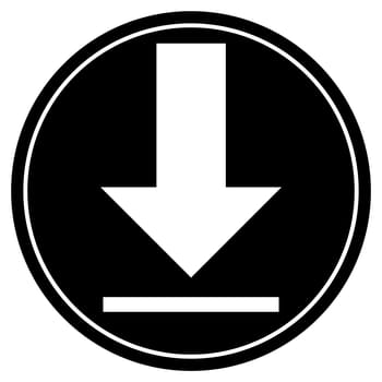 Round black Button with white icon - Download