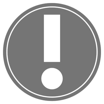 Round grey Button with white icon - Exclamation Mark