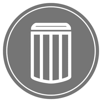 Round grey Button with white icon - Garbage