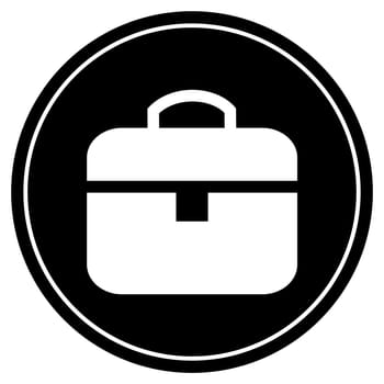 Round black Button with white icon - Suitcase