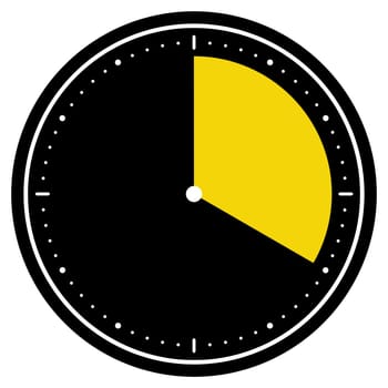 Round black Clock icon showing 20 Seconds, 20 Minutes or 4 Hours