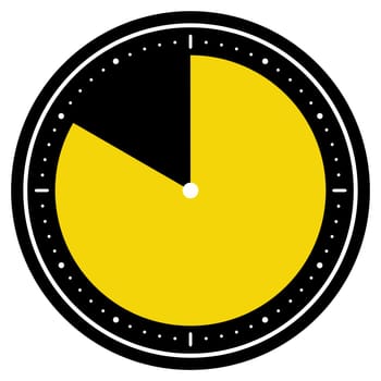 Round black Clock icon showing 50 Seconds, 50 Minutes or 10 Hours