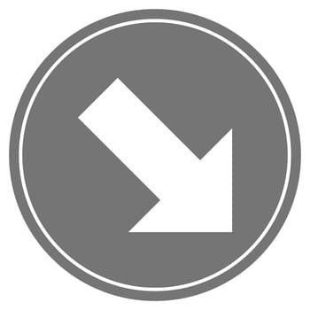 Round grey Button with white icon - Arrow down