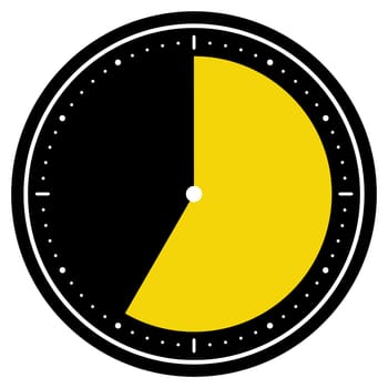 Round black Clock icon showing 35 Seconds, 35 Minutes or 7 Hours