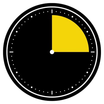 Round black Clock icon showing 15 Seconds, 15 Minutes or 3 Hours