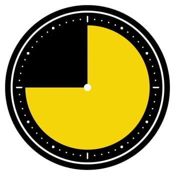 Round black Clock icon showing 45 Seconds, 45 Minutes or 9 Hours