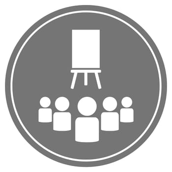Round grey Button with white icon - Virtual Classroom