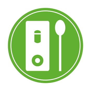 Green round Button showing negative Rapid-Test result