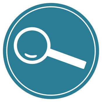 Round blue Button with white Magnify icon - Search and Find