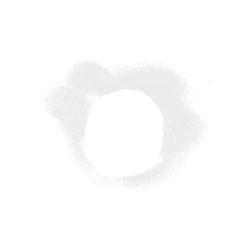 Dirty grey graffiti circle on white background