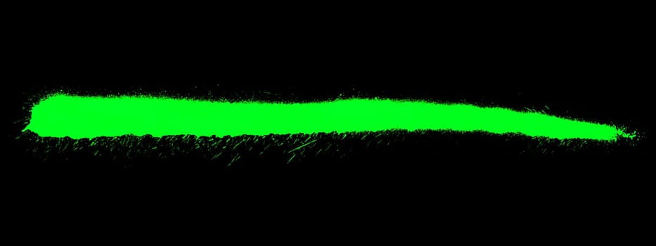 Dirty banner with green color on black painted with brush