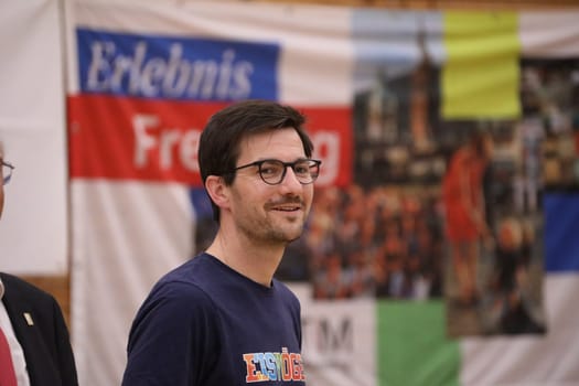 Freiburg's Lord Mayor,Lord Mayor Martin Horn at the game of the 1.BBL Women 2021/2022 - Eisvoegel USC Freiburg - Rheinland Lions. .. Photo: Joachim Hahne/johapress