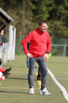 Coach Francesco Pastore (SV Öfingen) at the game of the . Fußball-KL A Schwarzwald - 21st Sptg. Season 21-22 - SV Hinterzarten vs SV Öfingen