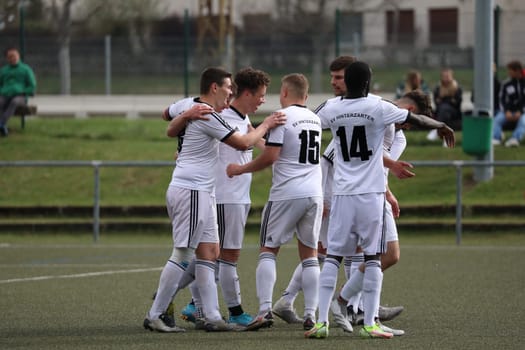 The Hinterzarten players celebrate the 3:0 by Manuel Birkle (SV Hinterzarten)... Fußball-KL A Schwarzwald - 21. Sptg. Saison 21-22 - SV Hinterzarten vs SV Öfingen