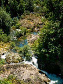 Dobra river canyon abyss view, Ogulin, landscape of central Croatia