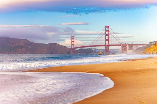 Golden gate bridge in bay of San Francisco, California, USA