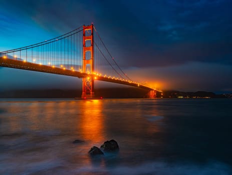 Golden gate bridge in bay of San Francisco, California, USA