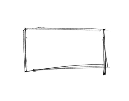 Sketch of hand painted frame made with pencil - Black color