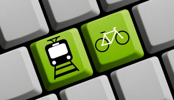 Bike or Public transport - Computer Keyboard 3D illustration
